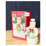 DECKING THE HALLS SNOWMAN 7" H LENOX FIGURINE NIB