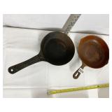 WOOLWORTH METAL SKILLET AND CAST IRON 8" SKILLET