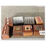 8 SMALL WOOD TRINKET BOXES