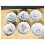6 PHILLIPPE DESHOULIERES PORCELAINE CANAPE PLATES