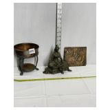 CAST METAL MUSICAL, SILVER PLATE CHAFFING DISH