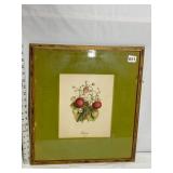 19X17 FRAMED AND MATTED WITH GREEN VELOUR,