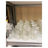 13 WIDE MOUTH BALL CANNING JARS ONE SMALLER JAR