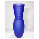 MOUTH BLOWN GLASS BALOS BLUE 24"H WITH SCRATCHES