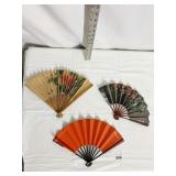 3 FOLDING FANS, ONE JAPAN AIRLINES, NEEDS A