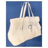 COACH HAMPTON FLAP SATCHEL TAN LEATHER