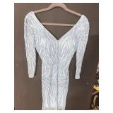 LIGHT BLUE SCALA SEQUIN DRESS SIZE 0