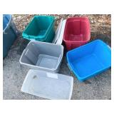 ASSORTED STORAGE TOTES SOME W/ LIDS