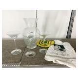 COFFEE TOWEL, VASE, MARTINI GLASSES