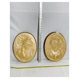 RAISED DESIGN CAST PLASTER OVAL WALL ACCENTS