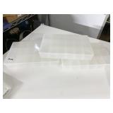 3 PLASTIC STORAGE BOXES W/ COMPARTMENTS