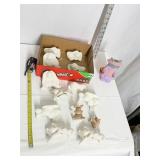 GLAZED AND UNGLAZED CERAMICS, ALL RABBITS, SHELF