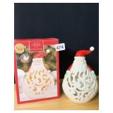 MERRY AND BRIGHT SANTA LIT FIGURINE NIB $50.00