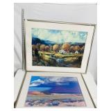 BRENT HIGHTON FARM SCENE PRINT ON BOARD WITH
