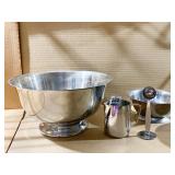 CHROME BASE BOWL, STANDING COFFEE MEASURE SPOON