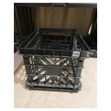 BLACK PLASTIC MILK CRATE