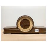 MANTLE CLOCK W/ KEY NO GLASS ON FRONT OF CASE