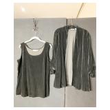 BLACK EVENING JACKET AND SLEEVELESS TOP