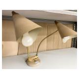MID CENTURY DUAL GOOSENECK DESK LAMP