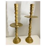 2 SOLID BRASS CANDLE STICKS CAN USE 3 SEPARATE