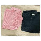 EXPRESS LARGE BLACK & RED & WHITE STRIPED SHIRT