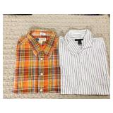 FINK LARGE DRESS SHIRT & EXPRESS STRIPED SHIRT