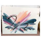 ORIGINAL RETRO ABSTRACT PAINTING ON CANVAS, HOLE