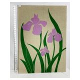 35X26 IRIS PRINTED ON BURLAP, UNFRAMED CANVAS