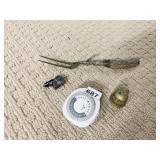 APPLIANCE TIMER, BRASS VINTAGE BELL, STAG HANDLE