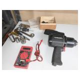 HUSKY 1/2" IMPACT WRENCH, DIGITAL MULTIMETER,