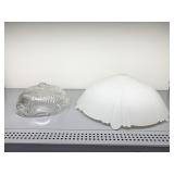 VINTAGE GLASS CEILING LAMP SHADES ONE 17.5" THE