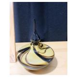 2 TONE GLASS PERFUME BOTTLE GROUND STOPPER
