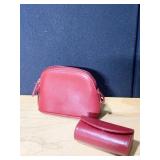 AMANDA COSMETIC CASE CARDINAL RED 5" X 3" X 2" &