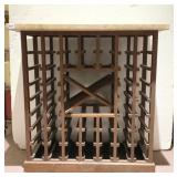 WOOD & MARBLE TOP 40+ BOTTLE WINE RACK TABLE