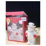 LENOX SKIING SNOWMAN 6.25" H