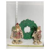 COMPOSITION GLITTERY OLD WORLD SANTAS AND 13"