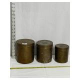 SET OF 3 NESTING BRASS CANISTERS