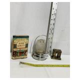 BOND STREET TOBACCO TIN, BATTERY OP VINTAGE OWL,