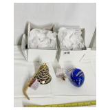 2 NEW LORD AND TAYLOR CHRISTMAS ORNAMENTS, BLUE