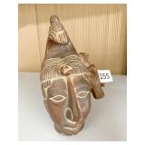 AFRICAN POTTERY HEAD 7"H