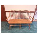 OAK 48-INCH-WIDE CURVED BACK SETTEE VERY GOOD