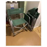 PAIR OF ALUMINUM CAMPING CHAIRS WITH FOLDING SIDE
