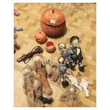 WICKER PUMPKIN, SCARECROWS