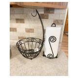 METAL BANANA BOWL & HANGER & PAPER TOWEL HOLDER