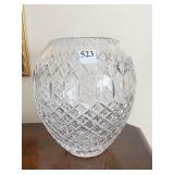 CRYSTAL VASE UNMARKED 11" H