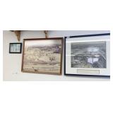 3 FRAMED PRINTS INCLUDING NEVILLE ISLAND - 1944