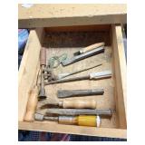 THREE DRAWERS OF ASSORTED HAND TOOLS AND DUCT