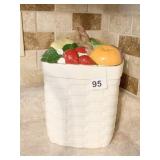 CERAMIC FRUIT BASKET COOKIE JAR