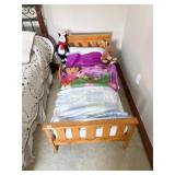 TODDLER BED WITH BABY BLANKETS, SLEEPING BAGS,