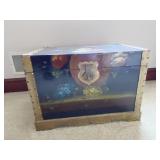 SMALL HAND PAINTED DECORATIVE STORAGE CHEST 21.5